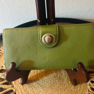 HOBO Green and Orange Leather Wallet